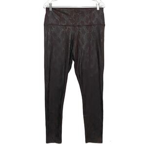 Simply Vera Wang Faux Leather Leggings Snakeskin High Rise Shaping Womens L
